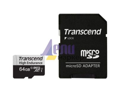 Памет Transcend 64GB micro SD w/ adapter U1, High Endurance