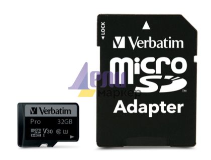 Памет Verbatim micro SDHC 32GB Pro Class 10 UHS-I