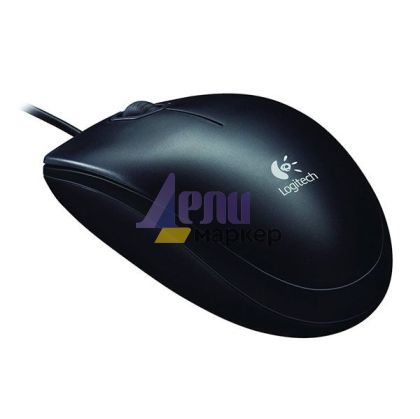 Мишка Logitech B100 Оптична, USB, Черна