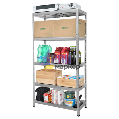 Метален стелаж HARD 180x100x40 см, до 90 кг на рафт - цинк