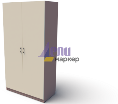 Двукрилен гардероб БАЙРОН с лост за дрехи и рафт