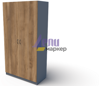 Двукрилен гардероб БАЙРОН с лост за дрехи и рафт