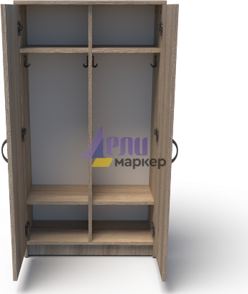 Детски двукрилен гардероб КЛАУДИЯ с четири рафта и четири закачалки