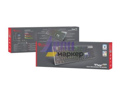 Клавиатура Genesis Mechanical Gaming Keyboard Thor 420 RGB Backlight Content Slim Blue Switch US Layout