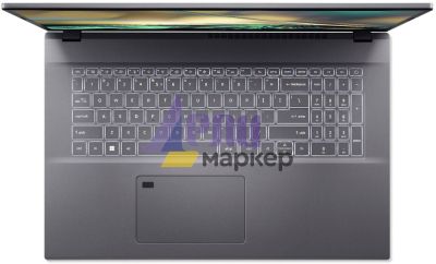 Лаптоп Acer Aspire 5, A517-53G-71KN, Intel Core i7-1260P (3.4GHz up to 4.70GHz, 18MB), 17.3" FHD IPS slim bezel LCD, 8 GB DDR4, 1024GB PCIe NVMe SSD, 1*M.2 slot free, nVidia GeForce RTX 2050 4GB GDDR6, WIFI AX, BT, HD Cam, KB Backlight, FPR, Linux, Steel