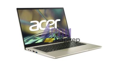 Лаптоп Acer Swift 3, SF314-512-55KB, Intel Core i5-1240P (up to 4.40 GHz, 12MB), 14" FHD IPS, 8GB LPDDR4, 512GB PCIe NVMe SSD, Intel UHD, WIFI 6E, BT, FHD Cam,FPR, Linux, Gold