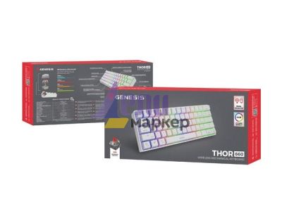 Клавиатура Genesis Mechanical Gaming Keyboard Thor 660 Wireless RGB Backligtht Gateron Red White