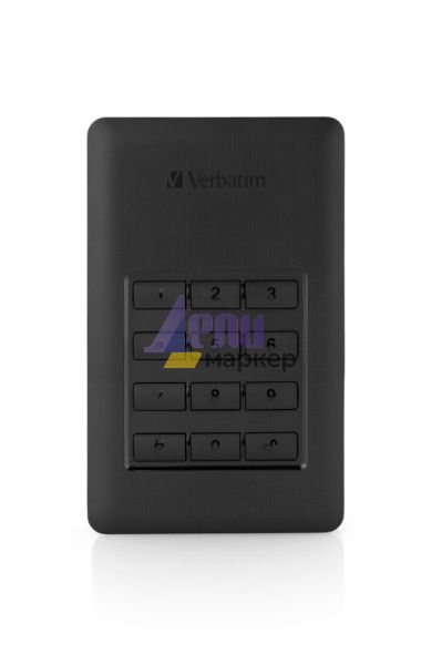 Твърд диск Verbatim STORE 'N' GO Secure HDD with keypad, USB 3.1 Gen 1 1TB black, 256-bit AES encryption