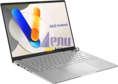 Лаптоп Asus Vivobook S M5406NA-QD080,AMD Ryzen R5-7535HS, 14 " OLED  WUXGA(WU) (1920X1200)16:10,16GB LPDDR5X (on BD),512 GB SSD,Backlit Chiclet Keyboard 1-Zone RGB with Num-key, NO OS,Cool Silver