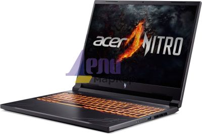 Лаптоп Acer Nitro 5, ANV16-71-71V9, Intel Core i7-14650HX (up to 5.2GHz, 30MB), 16" FHD IPS up to 165Hz SlimBezel, 16GB DDR5(1 slot free), 1024GB PCIe NVMe SSD, GeForce RTX 4050 6GB GDDR6, Wi-Fi 6 AX201+BT5.1, Killer E2650, HD Cam, KB Backlight, No OS, Bl