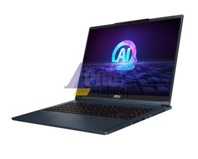 Лаптоп MSI Stealth 16 AI Studio A1VGG, Intel Core Ultra 9 185H (16C/22T, 24 MB, Max Turbo 5.1 GHz), 16" 16:10 QHD+(2560x1600), 240Hz, 100% DCI-P3 IPS, RTX 4070 8GB GDDR6 (Up to 1980MHz), 32GB DDR5 (2x16), 2TB NVMe Gen4x4 SSD, Per-Key RGB KBD, Star Blue, 1