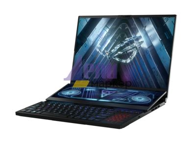 Лаптоп Asus ROG Zephyrus Duo 16 GX650PZ-NM014X,AMD Ryzen 9 7945HX  (16-core/32-thread, 64MB L3 cache, up to 5.4 GHz max boost), 16"WQXGA (2560 x 1600,16:10)165Hz, 32GB DDR5 4800Mhz(2*16),PCIE NVME 1TB M.2 SSD, RTX 4080 12GB GDDR6,WiFi 6e,RGB Kbd, Windows