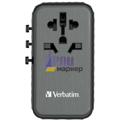 Адаптер Verbatim UTA-06 GaN III Universal Travel Adapter with 2 x USB-C PD 100W & QC 4+ / 2 x USB-A QC 3.0