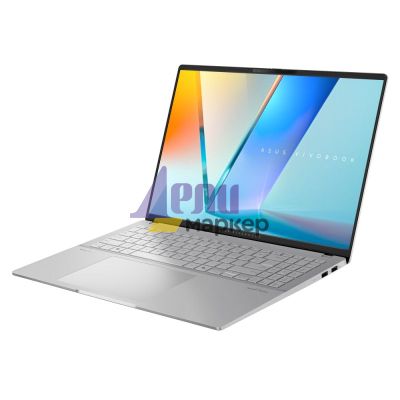 Лаптоп Asus Vivobook S M5606NA-MX023W,AMD Ryzen R5-7535HS, 16 " OLED  (3200 x 2000) 16:10,16GB LPDDR5X (8 GB on BD),512 GB SSD,Backlit Chiclet Keyboard 1-Zone RGB with Num-key, Windows 11, Cool Silver