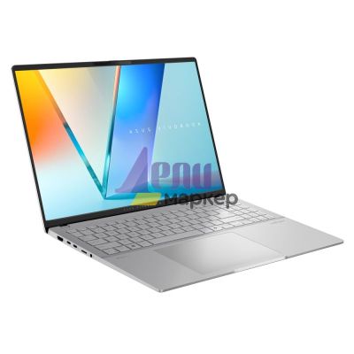 Лаптоп Asus Vivobook S M5606NA-MX023W,AMD Ryzen R5-7535HS, 16 " OLED  (3200 x 2000) 16:10,16GB LPDDR5X (8 GB on BD),512 GB SSD,Backlit Chiclet Keyboard 1-Zone RGB with Num-key, Windows 11, Cool Silver