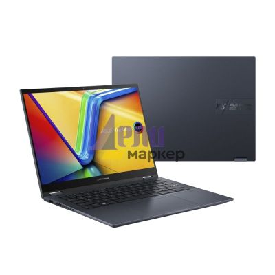 Лаптоп Asus Vivobook Flip OLED TN3402YA-LZ392, AMD Ryzen 5 7430U  2.3GHz (19MB Cache, up to 4.3GHz),14" WUXGA(WU) 1920X1200 16:10 300nits Glare NTSC:45% Wide View, DDR4 16GB (8GB on bd), 512 GB SSD, no OS, Blue