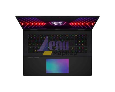 Лаптоп MSI Titan 18HX A14VH, i9-14900HX, 18" 16:10 UHD+ (3840x2400), MiniLED, 120Hz, 100% DCI-P3, IPS-Level, RTX 4080 GDDR6 12GB, HM770, 64GB DDR5 (32GBx2), 2TB PCIe Gen4x4 SSD, Wi-Fi 7, Win 11 Pro, 4 cell, 99.99Whr, 2 Year, Cherry Mechanical Per-Key RGB