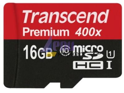 Памет Transcend 16GB micro SDHC UHS-I Premium (with adapter, Class 10)