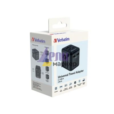 Адаптер Verbatim UTA-01 Universal Travel Adapter with 2 x USB-A ports
