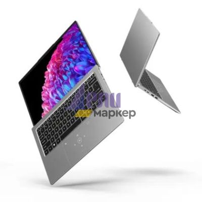 Лаптоп Acer Swift Go14, SFG14-73-714G, Intel Core Ultra 7 155U (up to 4.80 GHz, 12MB), 14" WQ 2.2K IPS SlimBezel, 16GB LPDDR5, 1024GB PCIe NVMe SSD, Intel UMA, AX+BT 6E, QHDCamera, CR MicroSD, FPR, Win 11 Home, Silver