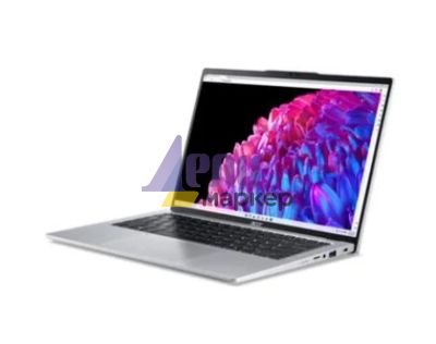 Лаптоп Acer Swift Go14, SFG14-73-714G, Intel Core Ultra 7 155U (up to 4.80 GHz, 12MB), 14" WQ 2.2K IPS SlimBezel, 16GB LPDDR5, 1024GB PCIe NVMe SSD, Intel UMA, AX+BT 6E, QHDCamera, CR MicroSD, FPR, Win 11 Home, Silver