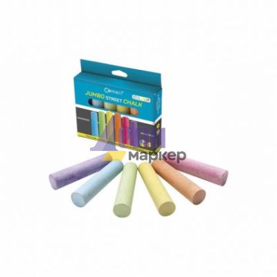 Тебешири Connect Jumbo В кутия, кръгли 6 бр. 6 цвята