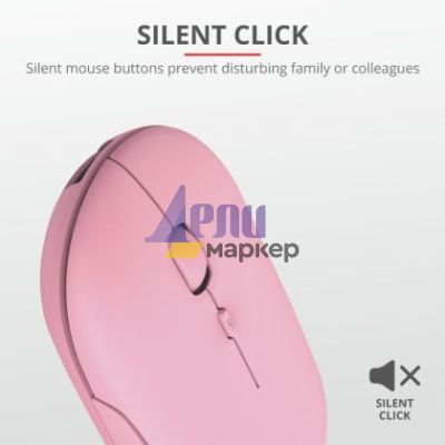 Мишка TRUST Puck Wireless & BT Rechargeable Mouse Pink