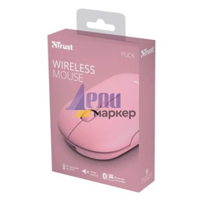 Мишка TRUST Puck Wireless & BT Rechargeable Mouse Pink