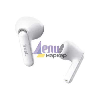 Слушалки TRUST Yavi Bluetooth ENC Earphones White