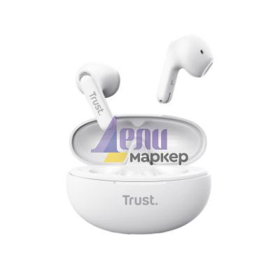 Слушалки TRUST Yavi Bluetooth ENC Earphones White
