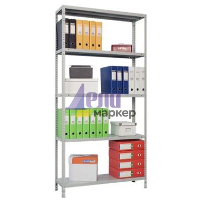 Метален стелаж С болтова връзка, 5 рафта до 70 kg/рафт, 90х40х172 cm Сив