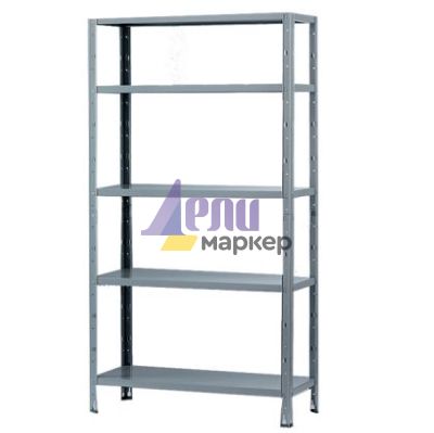 Метален стелаж Без болтове, с 5 рафта до 65 kg/рафт, 100х40x188 cm Поцинкован