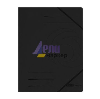 Папка с ластик Herlitz Colorspan Картон, А4 Черна