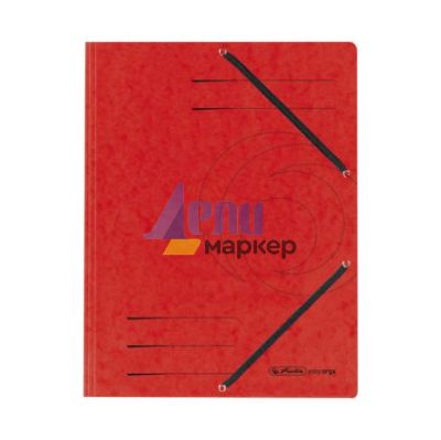 Папка с три капака и ластик Herlitz Colorspan Картон, А4 Червена