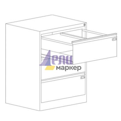 Шкаф за висящи папки Malow File Locker SZK202E Двоен с 3 чекмеджета, 77.5x63x100 cm, Сив