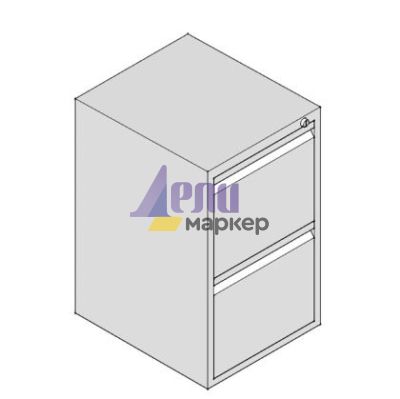 Шкаф за висящи папки Практик А42 Единичен с 2 чекмеджета, 40.8x48x68.5 cm, Сив