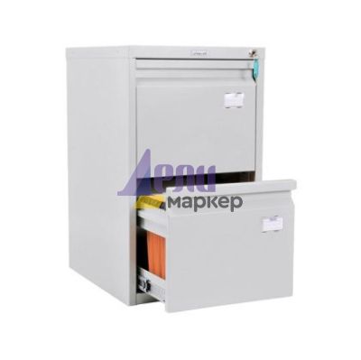 Шкаф за висящи папки Практик А42 Единичен с 2 чекмеджета, 40.8x48x68.5 cm, Сив