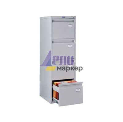 Шкаф за висящи папки Практик А44 Единичен с 4 чекмеджета, 41.0x48.3x130.3 cm, Сив