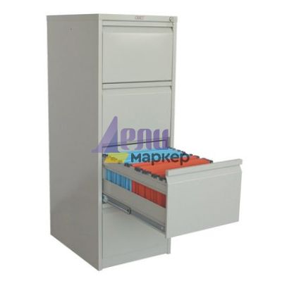 Шкаф за висящи папки Практик AFC04 Единичен с 4 чекмеджета, 46.6x63.1x133 cm, Сив