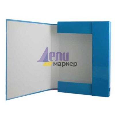 Кутия с ластик Economy Картон мукава, 320x230x40 mm, Синя