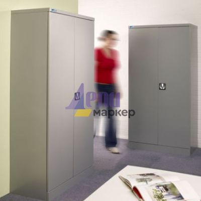 Метален шкаф Silverline FPCE78 С четири рафта, 91.5x45.8x195 cm Сив