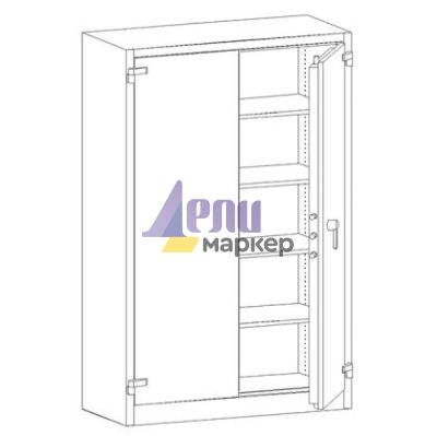 Огнеупорен метален шкаф Malow Office Locker SAM W3A С четири рафта, 126x55x195 cm