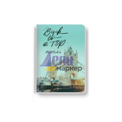 Тетрадка Black&White On the top Ламинирани корици, спирала, офсет, 2 теми, А4 80 л. с редове