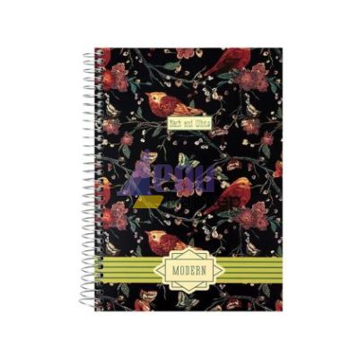 Тетрадка Black&White Decoration Ламинирани корици, спирала, офсет, А4 80 л. с редове