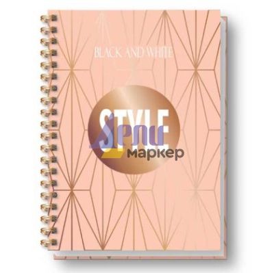 Тетрадка Black&White Glamor Mix Ламинирани корици, спирала, офсет, 4 теми, А5 160 л. с редове