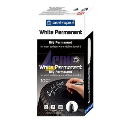Перманентен маркер Centropen 2686 Объл връх 1.5 mm Бял