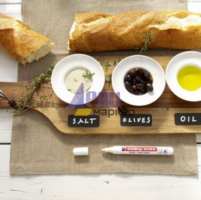 Тебеширен маркер за стъкло, бели и черни дъски Edding 4095 Объл връх 2-3 mm Син