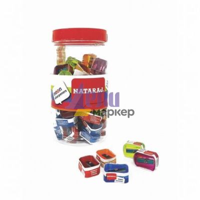 Острилка Nataraj Пластмасова, единична Ф8 mm, Различни цветове