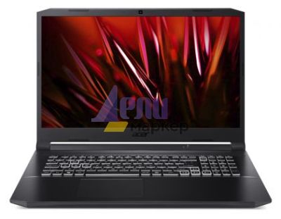 Лаптоп Acer Nitro 5, AN517-54-71J8, Core i7-11800H (2.3GHz up to 4.6GHz, 24MB), 17.3" QHD IPS 165Hz, 16GB DDR4 3200MHz (1 slot free), 1024GB NVMe SSD, HDD Kit, RTX 3060 6GB GDDR6, Cam&Mic., Wi-Fi 6ax, BT, RGB Backlit kbd, No OS, Black+Acer Nitro Gaming Mo
