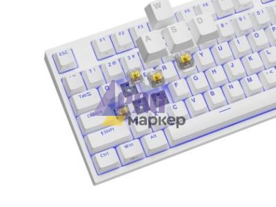 Клавиатура Genesis Gaming Keyboard Thor 404 TKL White RGB Backlight US Layout Yellow Switch